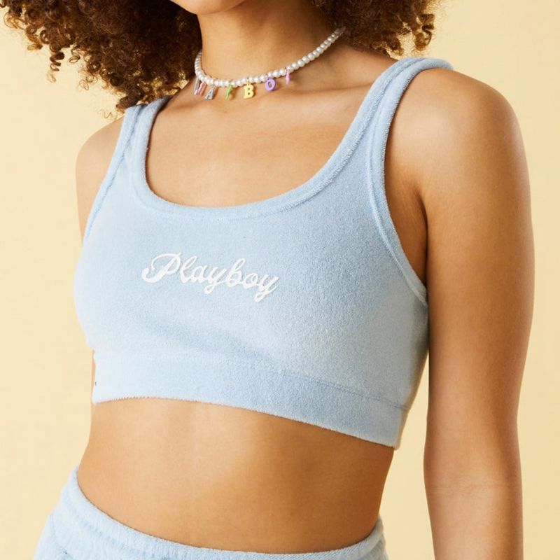 Tank Playboy Terry Feminino Luz Azuis | EOUHR6731